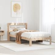 vidaXL Sängram med huvudgavel 75x190 cm massivt furu