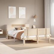 vidaXL Säng med bokhylla utan madrass 120x200 cm massiv furu