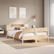 vidaXL Säng med bokhylla utan madrass 120x190 cm massiv furu