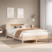 vidaXL Säng med bokhylla utan madrass 140x200cm massiv furu