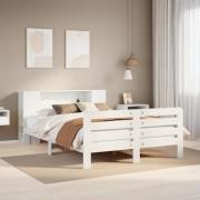 vidaXL Sängram utan madrass vit 120x190 cm massiv furu