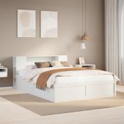 vidaXL Sängram utan madrass vit 150x200 cm massiv furu