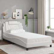 vidaXL Bed Frame "Viana" without Mattress White 100x200 cm Faux Leathe...
