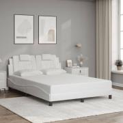 vidaXL Bed Frame "Viana" without Mattress White 140x200 cm Faux Leathe...