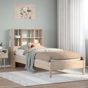 vidaXL Säng med bokhylla utan madrass 90x200cm massiv furu