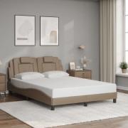 vidaXL Bed Frame "Viana" without Mattress Cappuccino 140x190 cm Faux L...