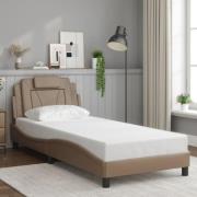 vidaXL Sängram med huvudgavel cappuccino 80x200 cm konstläder