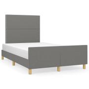 vidaXL sängram utan madrass mörkgrå 120x190 cm tyg