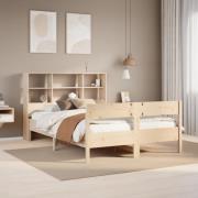 vidaXL Säng med bokhylla utan madrass 120x190 cm massiv furu