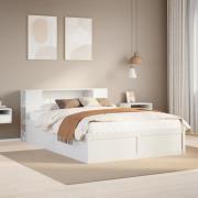 vidaXL Sängram utan madrass vit 160x200 cm massiv furu