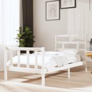 vidaXL Sängram vit massiv furu 90x190 cm