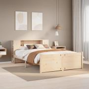 vidaXL Säng med bokhylla utan madrass 120x200 cm massiv furu