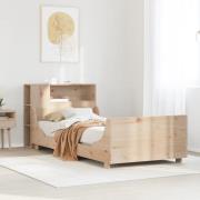 vidaXL Sängram utan madrass 100x200 cm massiv furu