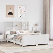 vidaXL Sängram utan madrass vit 150x200 cm massiv furu