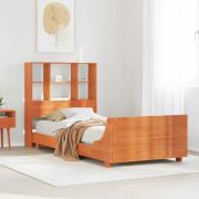 vidaXL Sängram utan madrass vaxad brun 90x200 cm massiv furu