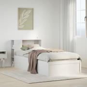 vidaXL Sängram utan madrass vit 90x190 cm massiv furu