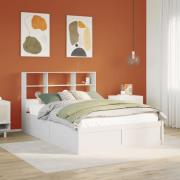 vidaXL Sängram utan madrass vit 120x200 cm massiv furu