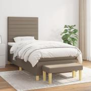 vidaXL Ramsäng med madrass taupe 100x200 cm tyg