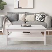 vidaXL Soffbord vit 100x100x40 cm massivt furu