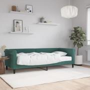 vidaXL Dagbädd med madrass mörkgrön 80x200 cm sammet