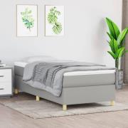 vidaXL Ramsäng med madrass ljusgrå 80x200 cm tyg