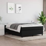 vidaXL Ramsäng med madrass svart 140x190 cm tyg
