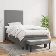 vidaXL Ramsäng med madrass mörkgrå 90x200 cm tyg