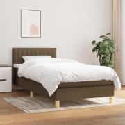 vidaXL Ramsäng med madrass mörkbrun 100x200 cm tyg