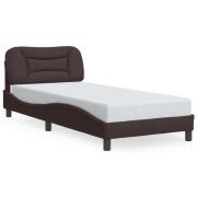 vidaXL Sängram utan madrass mörkbrun 90x200 cm tyg