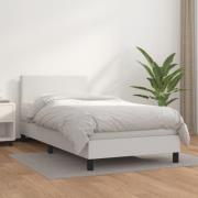 vidaXL Ramsäng med madrass vit 90x190 cm konstläder