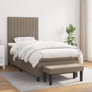 vidaXL Ramsäng med madrass taupe 90x200 cm tyg