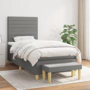 vidaXL Ramsäng med madrass mörkgrå 100x200 cm tyg