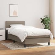 vidaXL Ramsäng med madrass taupe 90x200 cm tyg