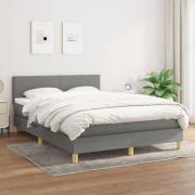 vidaXL Ramsäng med madrass mörkgrå 140x200 cm tyg
