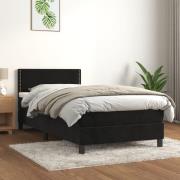 vidaXL Ramsäng med madrass svart 90x200 cm sammet