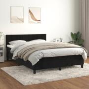 vidaXL Ramsäng med madrass svart 140x200 cm sammet