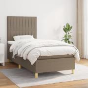vidaXL Ramsäng med madrass taupe 100x200 cm tyg