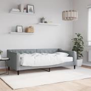 vidaXL Dagbädd med madrass ljusgrå 90x190 cm tyg