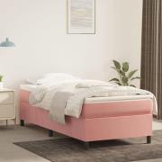 vidaXL Ramsäng med madrass rosa 90x200 cm sammet