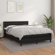 vidaXL Ramsäng med madrass svart 140x190 cm konstläder
