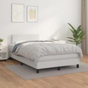 vidaXL Ramsäng med madrass vit 120x200 cm konstläder