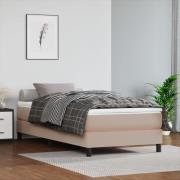 vidaXL Ramsäng med bäddmadrass cappuccino 100x200 cm konstläder