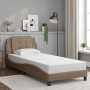 vidaXL Sängram med huvudgavel cappuccino 80x200 cm konstläder