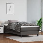 vidaXL Ramsäng med madrass grå 90x200 cm konstläder