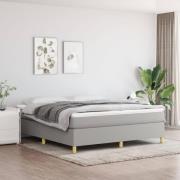 vidaXL Ramsäng med madrass ljusgrå 160x200 cm tyg