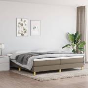 vidaXL Ramsäng med madrass taupe 200x200 cm tyg
