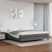 vidaXL Ramsäng med madrass grå 200x200 cm konstläder
