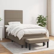 vidaXL Ramsäng med madrass taupe 90x190 cm tyg