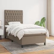 vidaXL Ramsäng med madrass taupe 90x200 cm tyg