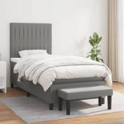 vidaXL Ramsäng med madrass mörkgrå 90x190 cm tyg